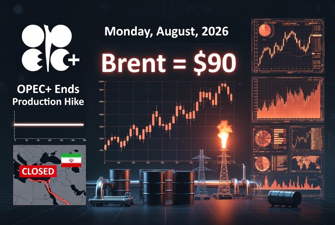 Oil and Gas News and Energy - Monday, August 3, 2026: OPEC+ wraps up production increases, Iran keeps the Strait of Hormuz closed, Brent at $90.