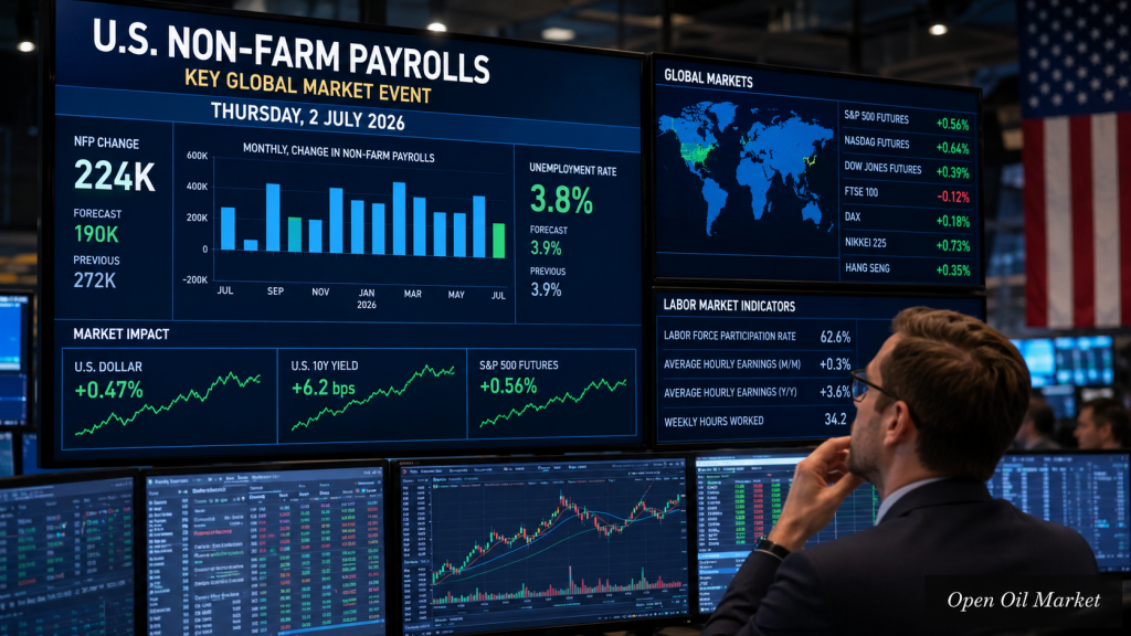 Economic Events and Corporate Reports - Thursday, July 2, 2026: U.S. NFP, Unemployment, Financial Congress of the Bank of Russia, and EIA Gas Inventories