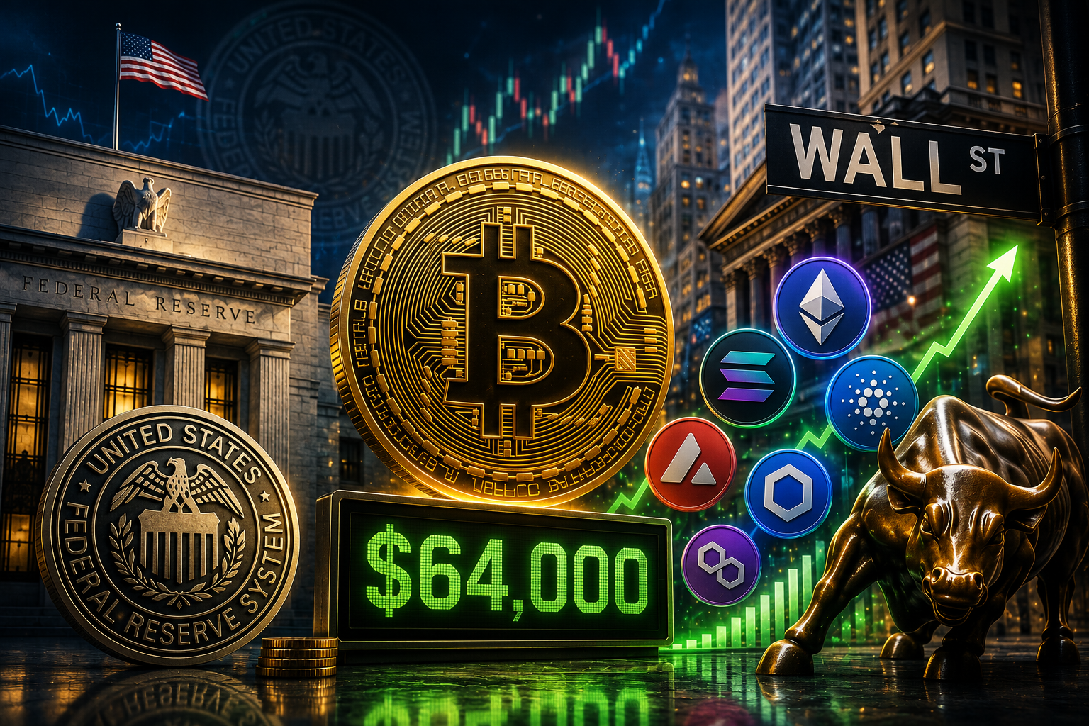Cryptocurrency News, Thursday, July 30, 2026: Market Awaits Fed Verdict, Bitcoin Holds $64,000, and Wall Street Engages in Altcoins