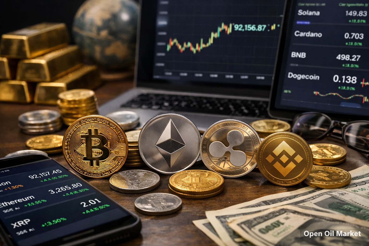 Global Cryptocurrency Market January 12, 2026 — Bitcoin around $92,000, Ethereum, Top 10 Cryptocurrencies, Institutional Investments