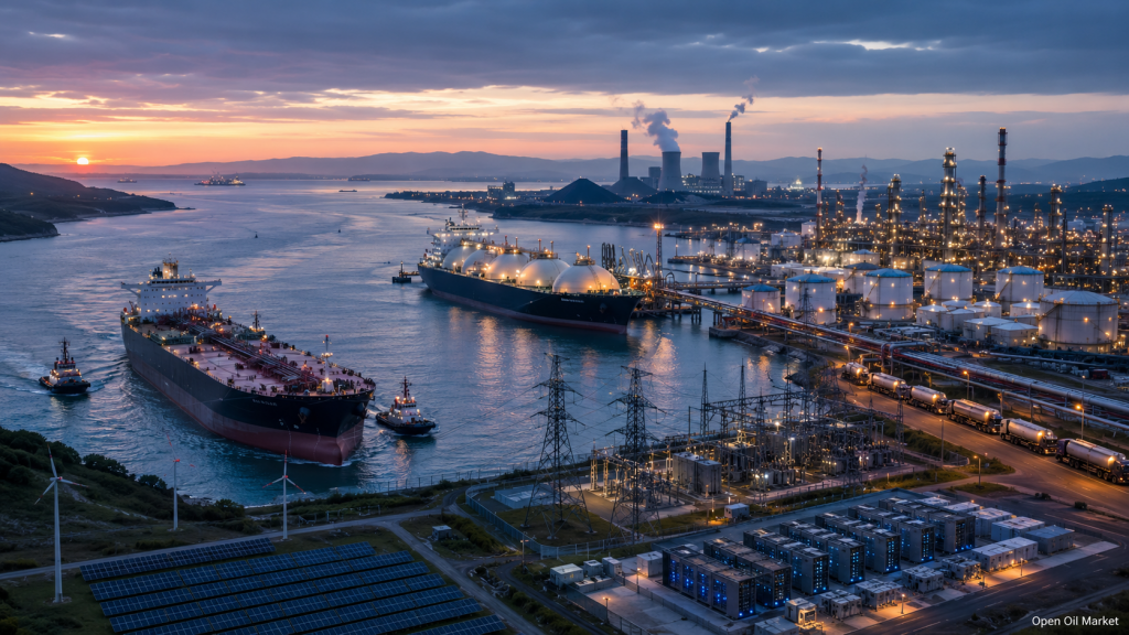 Oil and Gas and Energy News 2 June 2026: Oil Tanker in Strategic Strait, LNG Terminal, Refinery, Power Grids, Data Center, Renewables and Coal Generation
