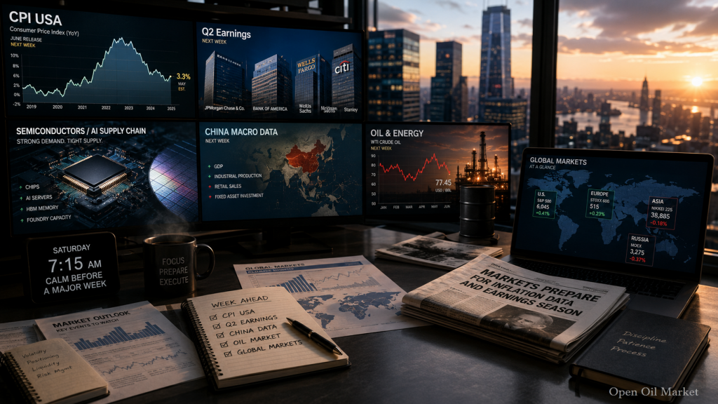 Economic Events and Corporate Reports — Saturday, July 11, 2026: Quiet Calendar Ahead of U.S. CPI, Bank Earnings Start, and China Data